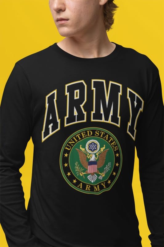 United States Army Long Sleeve T-Shirt Army Crest Patriotic Clothing - Image 2
