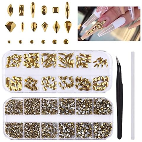 3120 Pcs Gold Crystal Nail Art Set Cover