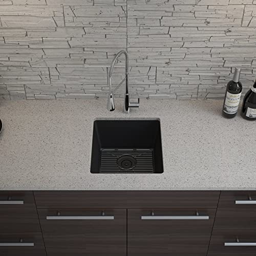 Lexicon Platinum Quartz Composite Kitchen Sink - Small Single Bowl (Lp-1618 Black) #TOP6