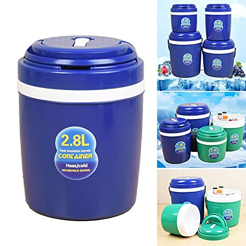 Fenteer Double Wall Car Insulated Bucket W/Lid Food Heat And Cold Round Leakproof Ice Cube Cooler - 2.8L Blue #TOP2