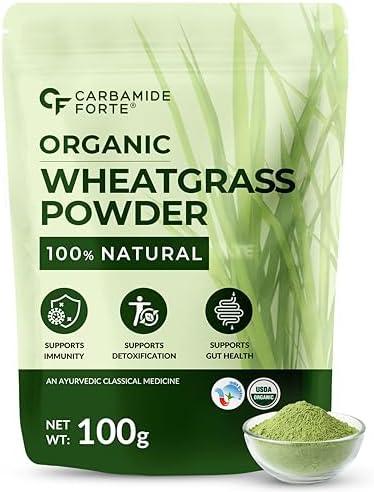 Carbamide Forte 100% Natural Organic Wheatgrass Powder | Wheat Grass Powder | Organic Wheatgrass Juice | Wheat Grass Juice - 100g