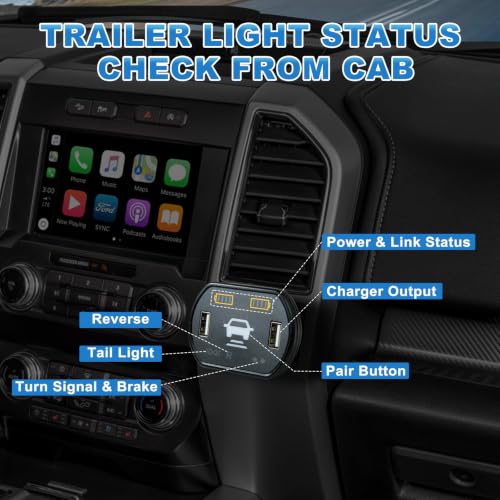 NeaLia Wireless Trailer Lights with Status Receiver, Magnetic, IP67, LED