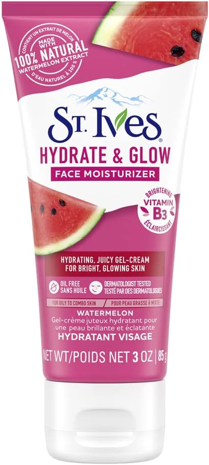 Hydrate & Glow Watermelon Face Moisturizer with 100% Natural Extracts for Soft & Nourished Skin, Non-Greasy Face Cream, Paraben-Free, Cruelty-Free, Dermatologically Tested, 85gm