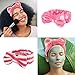 WHAVEL 6 Pack Pink Spa Headband Makeup Soft Skincare Shower Headbands Fluffy Head Wraps Hair Band for Washing Face