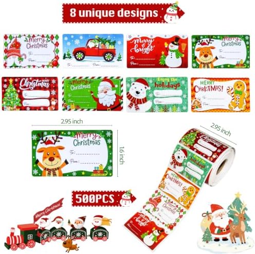 Christmas Gift Stickers 500PCS Name Tags for Holiday Gift 3 x 1.6 Inch — 사진 2