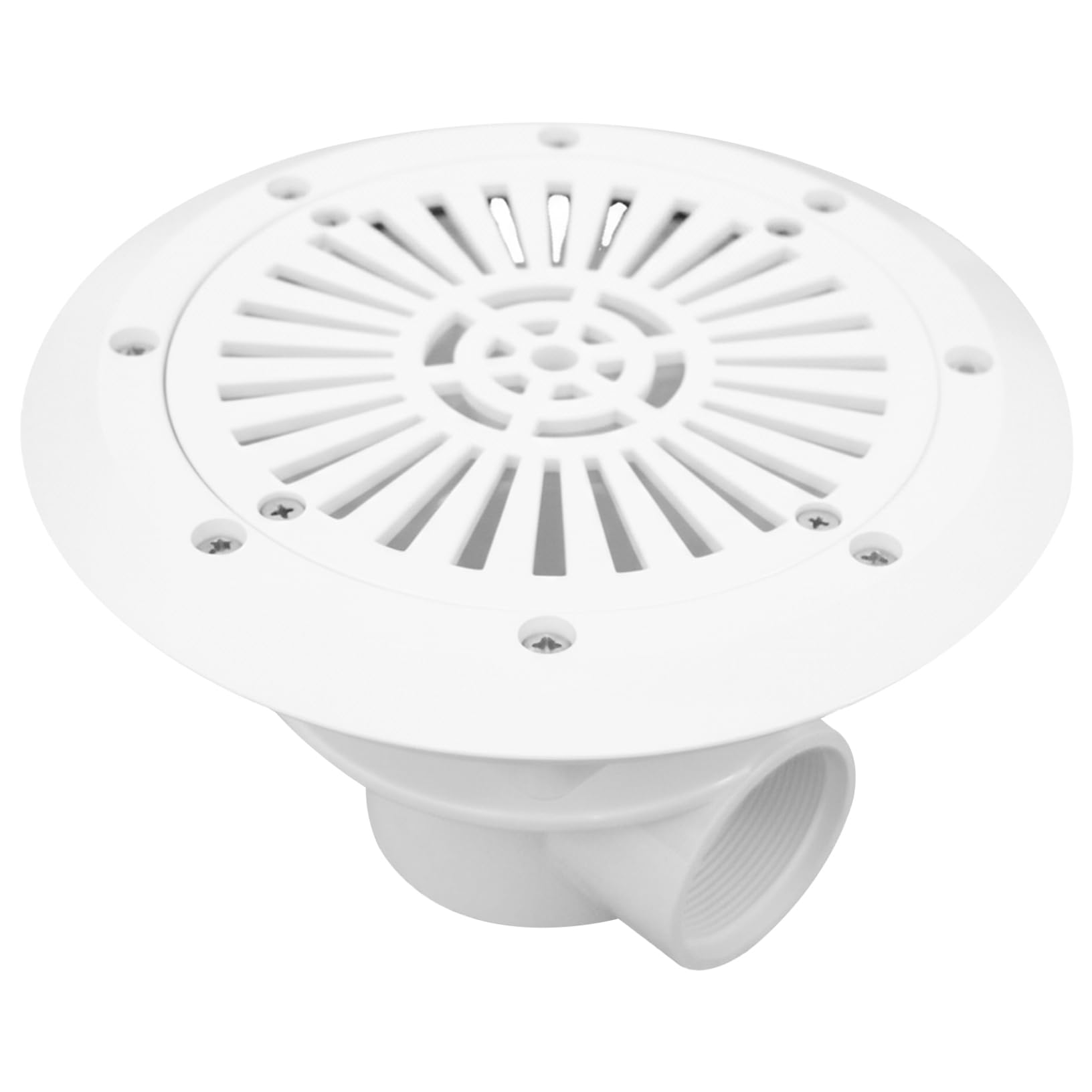 Scarico per Piscina, scarico per Piscina Bianco, griglia di copertura impermeabile a Doppio Strato con filettatura Interna da 2 pollici, accessori Piscine e saune (confezionato in Busta)
