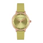 French Connection Leather Analog Green Dial Women’s Watch-Fcn00035G, Band_Blue