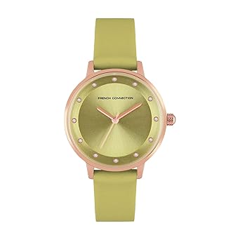 French Connection Leather Analog Green Dial Women's Watch-Fcn00035G, Band_Blue