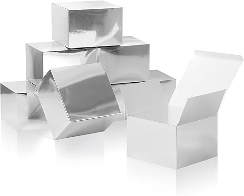 Vista 174 de Cotopher - 100 unidades de cajas de regalo de boda. Cajas de regalo de papel de 7.6 x 7.6 x 7.6 cm. Cajas pequeñas de regalo con cintas. Cajas marino