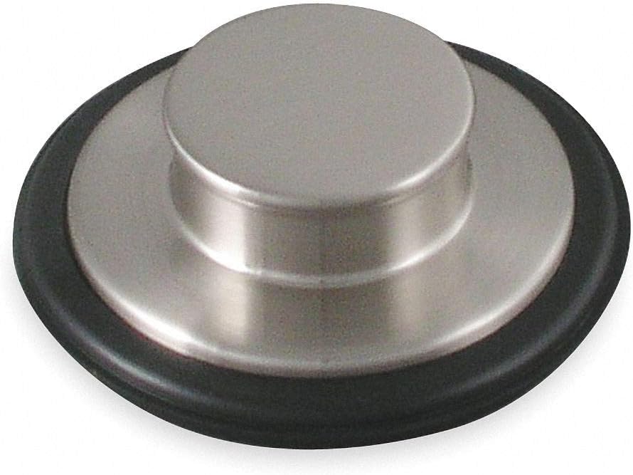 Drain Stopper: Plastic, Silver, Push and Pull, Disposal, 1PPJ4, 1PPJ4