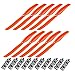 uxcell RC Propellers CW 8060 8x6 Inch 2-Vane Fixed-Wing for Airplane Toy, Nylon Orange 10pcs with Adapter Rings