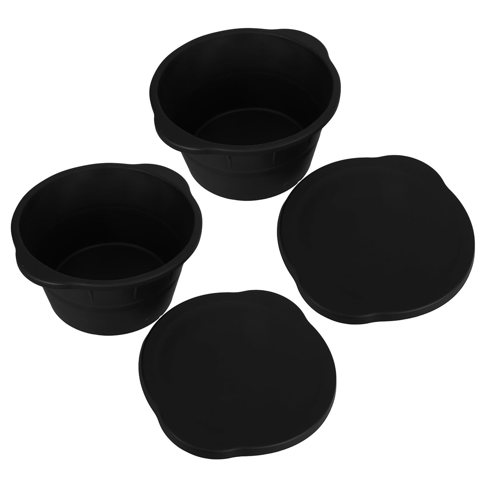 Moule à Glaçons Géant Rond en Silicone Noir, Lot de 2 Couvercle