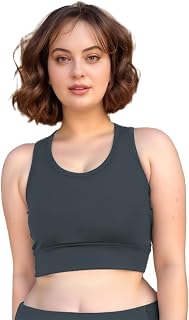 BLUEFICUS Sports Bra for Women | Non-Padded High Support Gym, Yoga & Running Bra | Seamless Sweat-Wicking Polyester Workou... Price In India