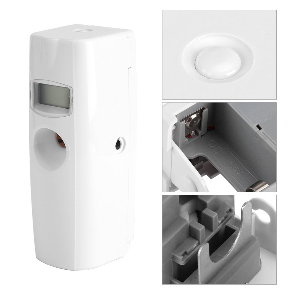 Mini dispenser di deodorante LCD Display auto profumo spray automatico per stanza ufficio (batteria non inclusa)