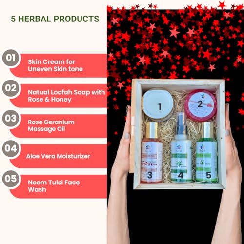 Natural Skin Care Set 5-In-1 Gift Box for Women | Beauty & Personal Care | Self Care | Skin & Body Care | Birthday, Valentines Day Gifts for Women - Image 4