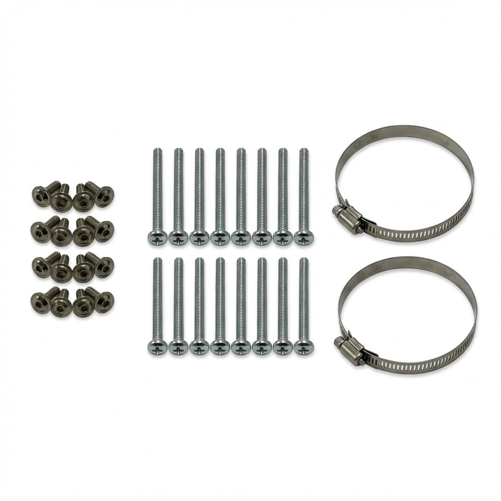 Kit Copertura Ventola 8 Pollici per Bitmain Antminer S19 S21 – Ingresso + Uscita con Adattatore PSU – PETG con Materiale di Montaggio (60mm Distanza PSU)