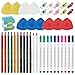 Swpeet 43Pcs Sewing Tools Kit, 10Pcs Professional Tailor's Chalk and 12Pcs Sewing Mark Pencil with 12Pcs 5 Color Disappearing Erasable Ink Fabric Marker Pen and 10Pcs Plastic Clips for Sewing Marking