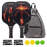 SunNordic Pickleball Paddles Set of 2, USAPA Approved Carbon Fibre Surface Pickleball Set with Pickleball Rackets & Neoprene Pickleball Cover, Pickle Ball Paddle Set for All Levels