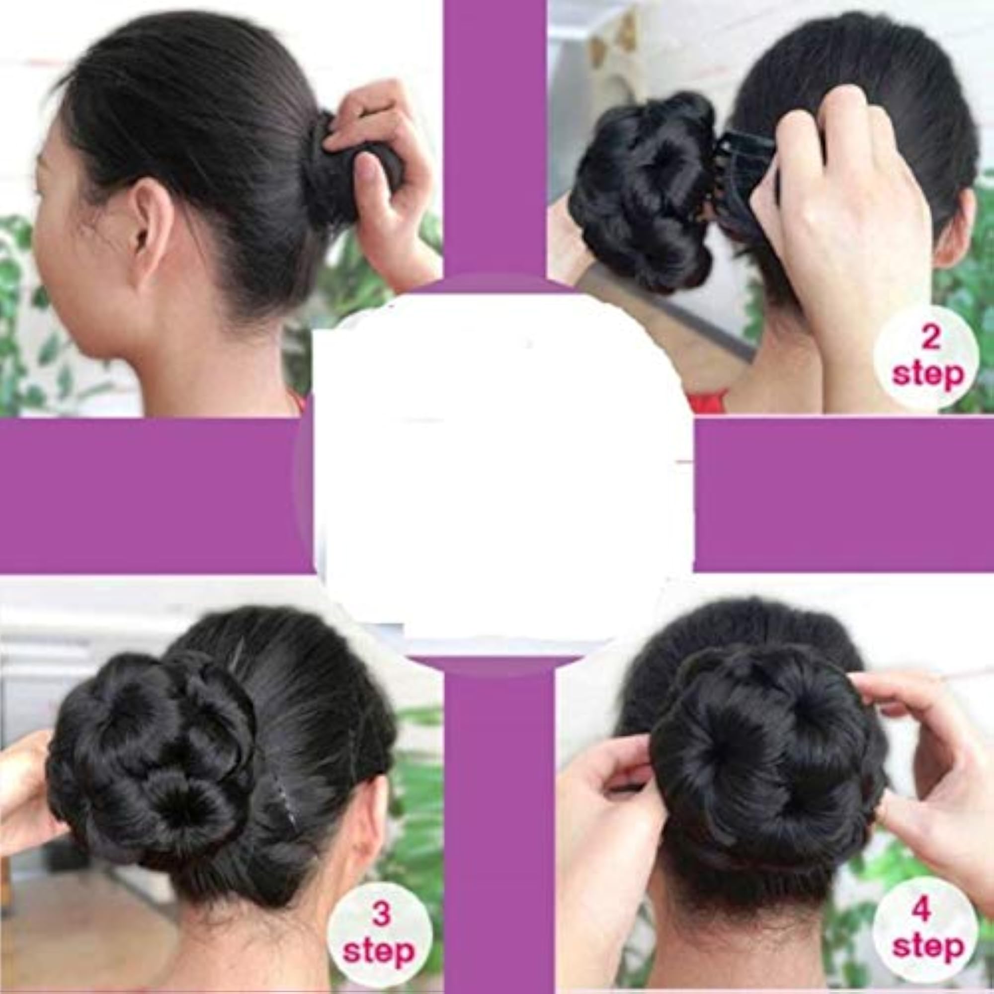 Hair Extension Natural Black Clutchers Juda Bun, Hair Accessories