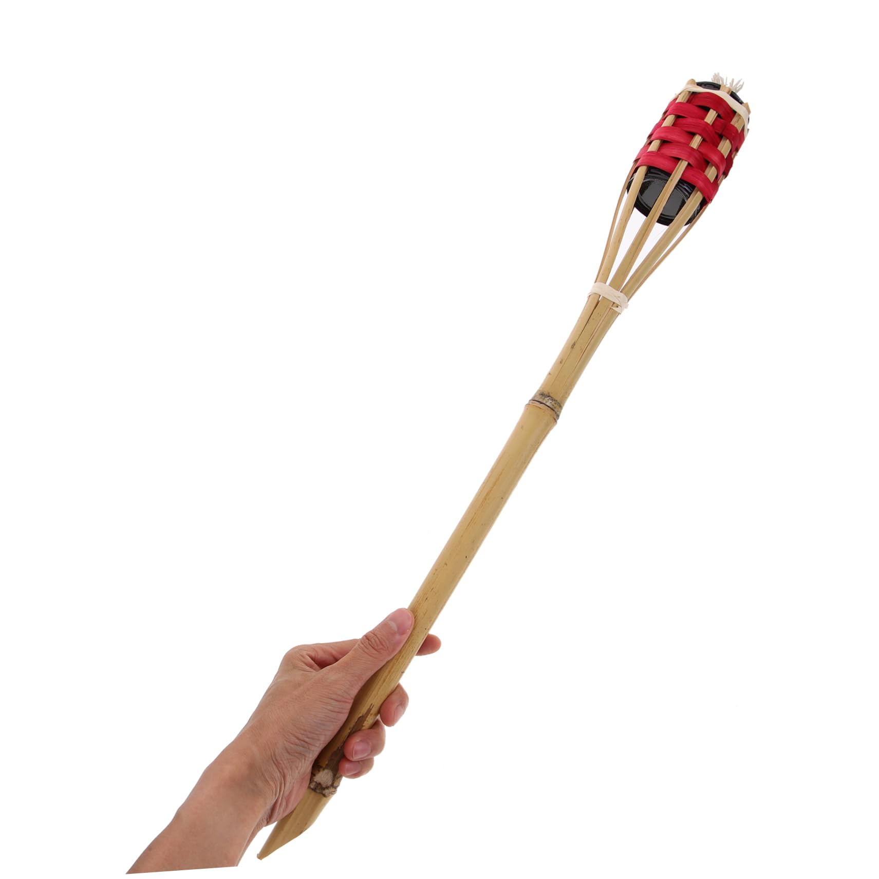 GRIRIW 2sets Elegant Bamboo Torch Set Decorative Outdoor Torch Lights Fire Decor for Yard Garden Pathway Patio Party 2pcs*2