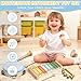 Baby Musical Instruments Set Montessori Wooden Music Toys for Toddlers 3 4 5 Neutral Color Percussion Music Kit with Drum, Xylophone,Storage Bag, Birthday Preschool Learning Gift for Boys Girls