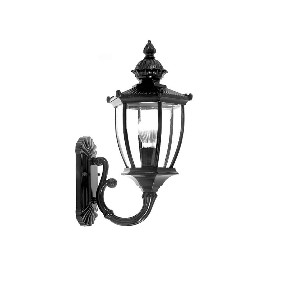 HPTHLY Wall Mounted Light Nordic Antique E27 Decoration Glass Lamp Wall Light Victoria Classical Retro Aluminum Bronze Brass Wall Lamp Lantern For Villa Hall(Black)