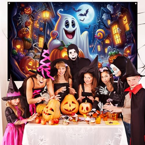 Fondo Fotográfico para Halloween Calabaza Fantasma 71×43 pulgadas miniatura 4