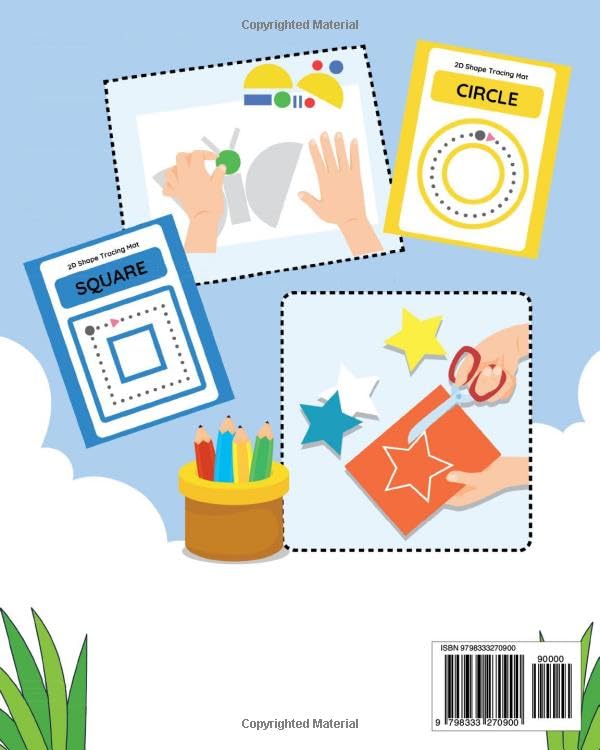 Geometric Shapes Montessori : Cutting and Pasting Books For Kids,Tracing Book Bundle,Homeschool Preschool Essentials,Shape Recognition,Fun Activities image 3