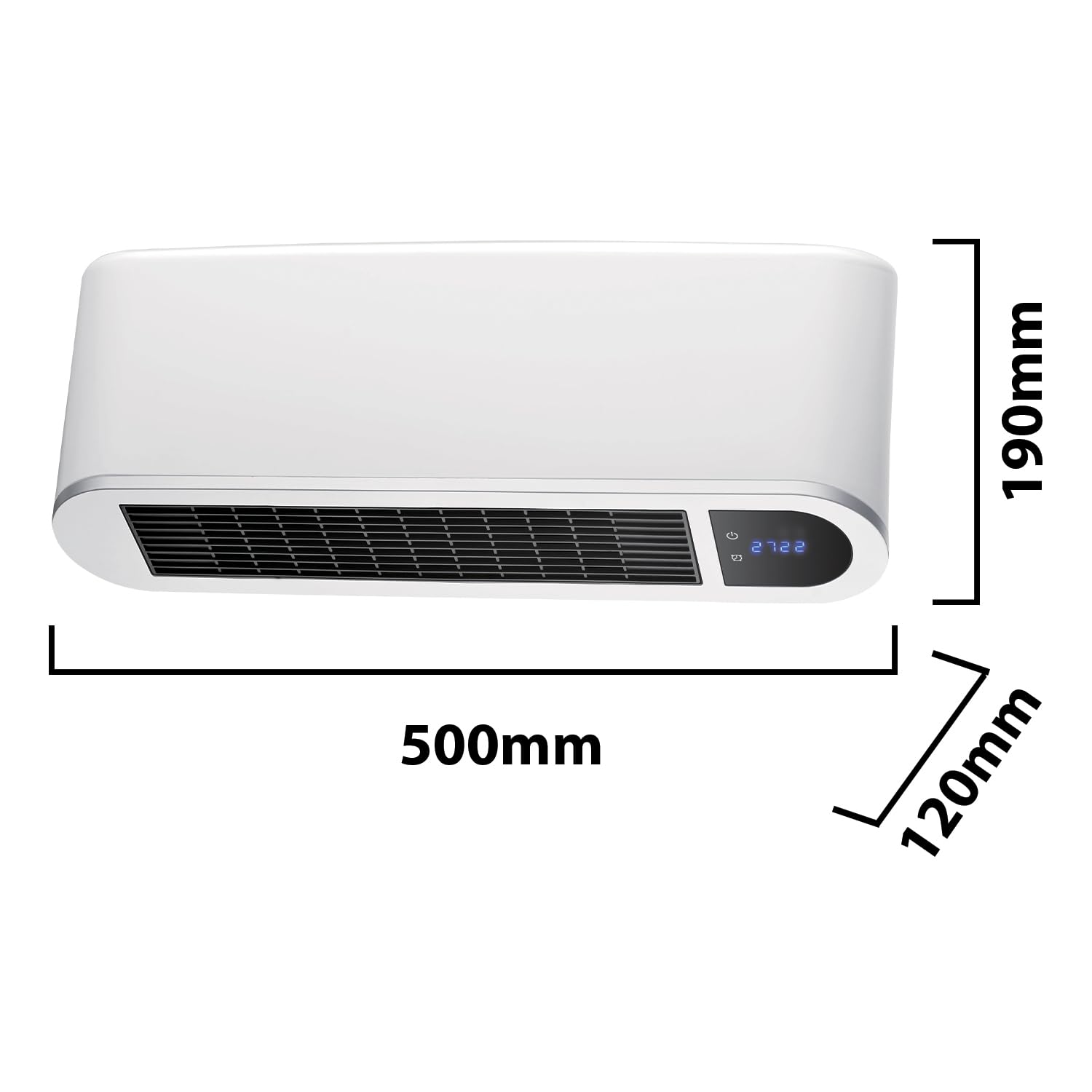 Termoventilador cerámico de pared de 2000W. Con mando a distancia. Blanco