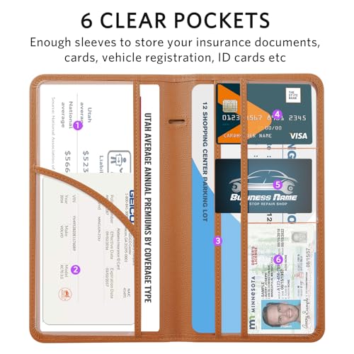 Image of CoBak Car Registration and Insurance Holder | Vehicle Glove Box Organizer, Auto Truck Compartment Document Case with Magnetic Closure for Insurance & Driver License