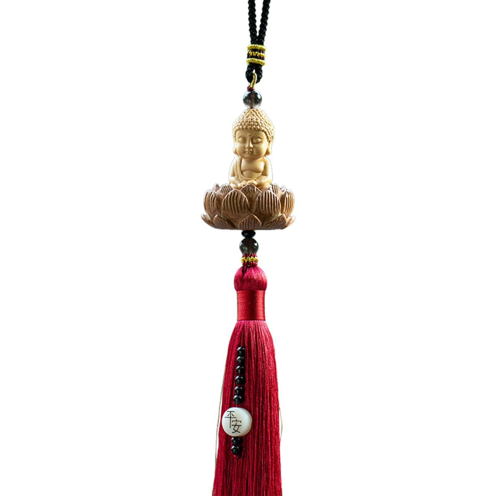 QIXCXAZ Rearview Mirror Hanging Accessories Traditional Buddha Ornament Enviromentally Friendly Decorative Appeal For Cars Rear View Mirror Hanging, Style A