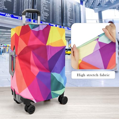 Luggage Covers for Suitcase Tsa Approved, Travel Suitcase Cover Protector Fits 26-28 Inch Luggage, Washable Baggage Covers (L, Colorful Geometry)4