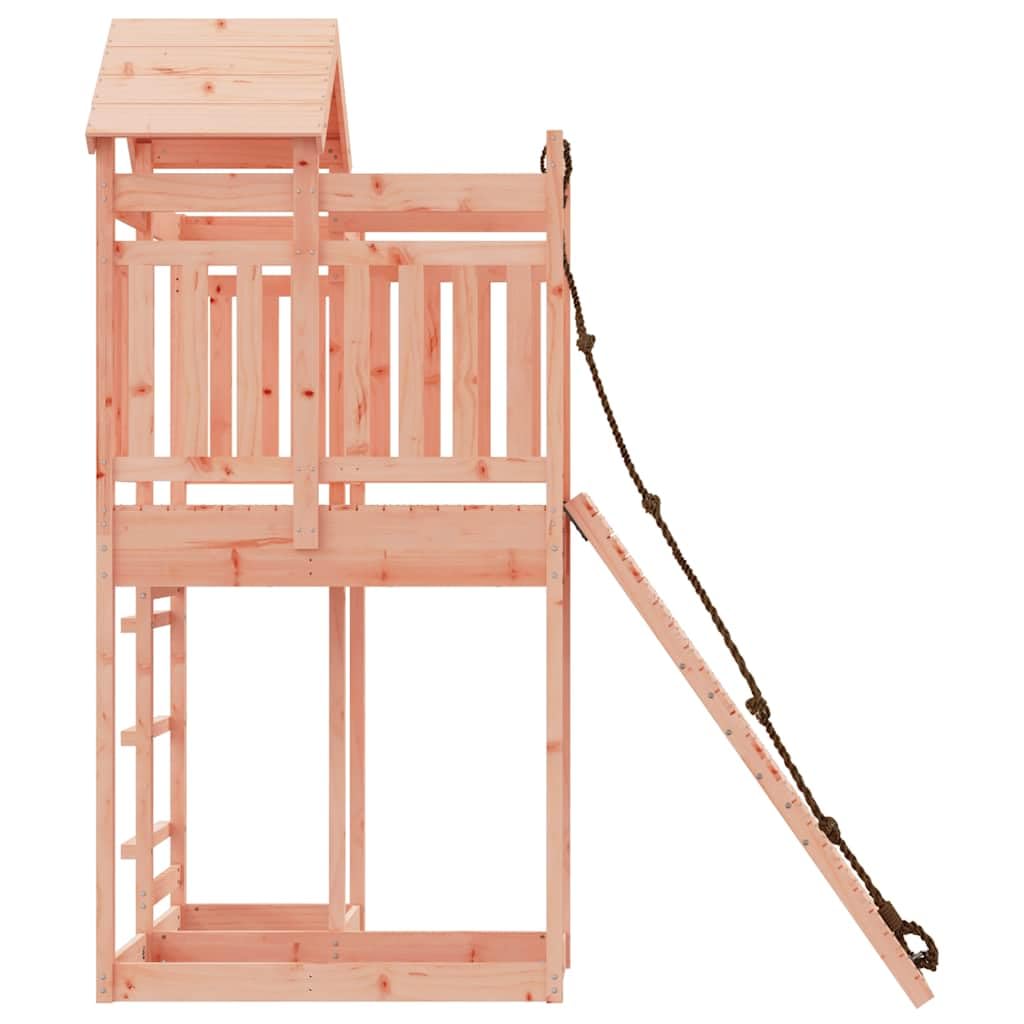 Torre da gioco con parete da arrampicata in legno massiccio Douglas, giocattolo da giardino con sabbiera e piedistallo, giocattolo per bambini da 3 a 8 anni, telaio stabile per movimento e