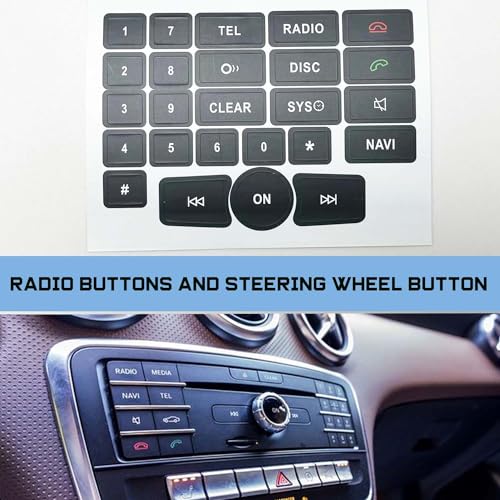 Image of Dash Button Repair Kit Fit for Mercedes Benz C Class CLS C218 SLK GLK350 W172 W204 W212 W218 W207 Steering Wheel AC Window Radio Number Door & Air Conditioner Repair Sticker Kit