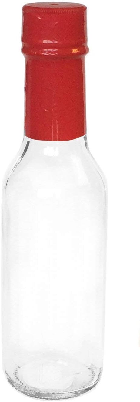 Hot Sauce Bottles with Black Caps & Shrink Bands, 5 Oz - Case of 12: Kitchen & Dining