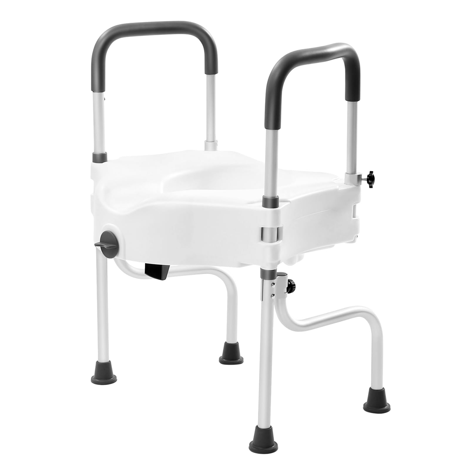 Raised Toilet Seat with Arms Aluminium Alloy Toilet Seat Riser 11cm Boost