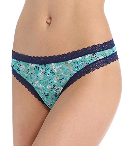 DKNY Intimates Women's Signature Lace Thong 576000 Lacquer Thongs