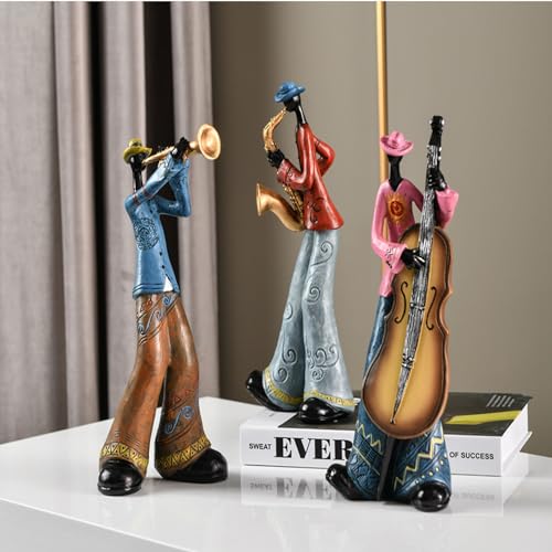 Figura de músico estatua decorativa moderna de resina 11 pulgadas miniatura 4