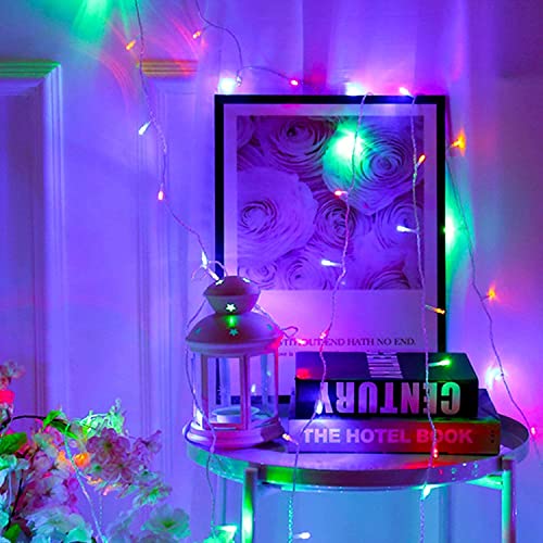 Image of LED String Light 12 Meter with 40 Multicolor LED Bulbs | Copper Wire Fairy Lights for Diwali Decoration, Room Decor, Balcony Decoration, Indoor Outdoor Home Decorative Lighting