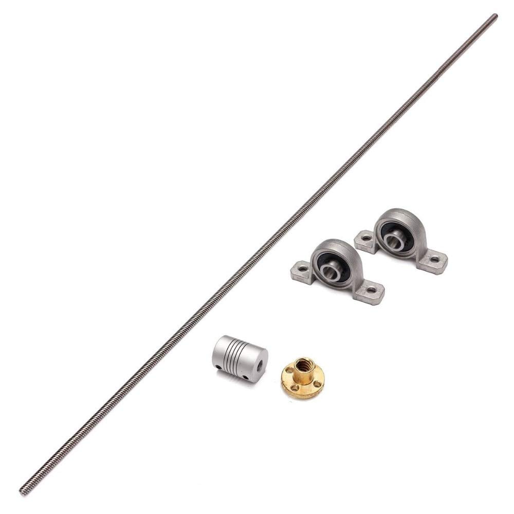 T8 8mm Lead Screw 1000mm + Brass Copper Nut + Bearing Bracket +Flexible Coupling for 3D Printer CNC