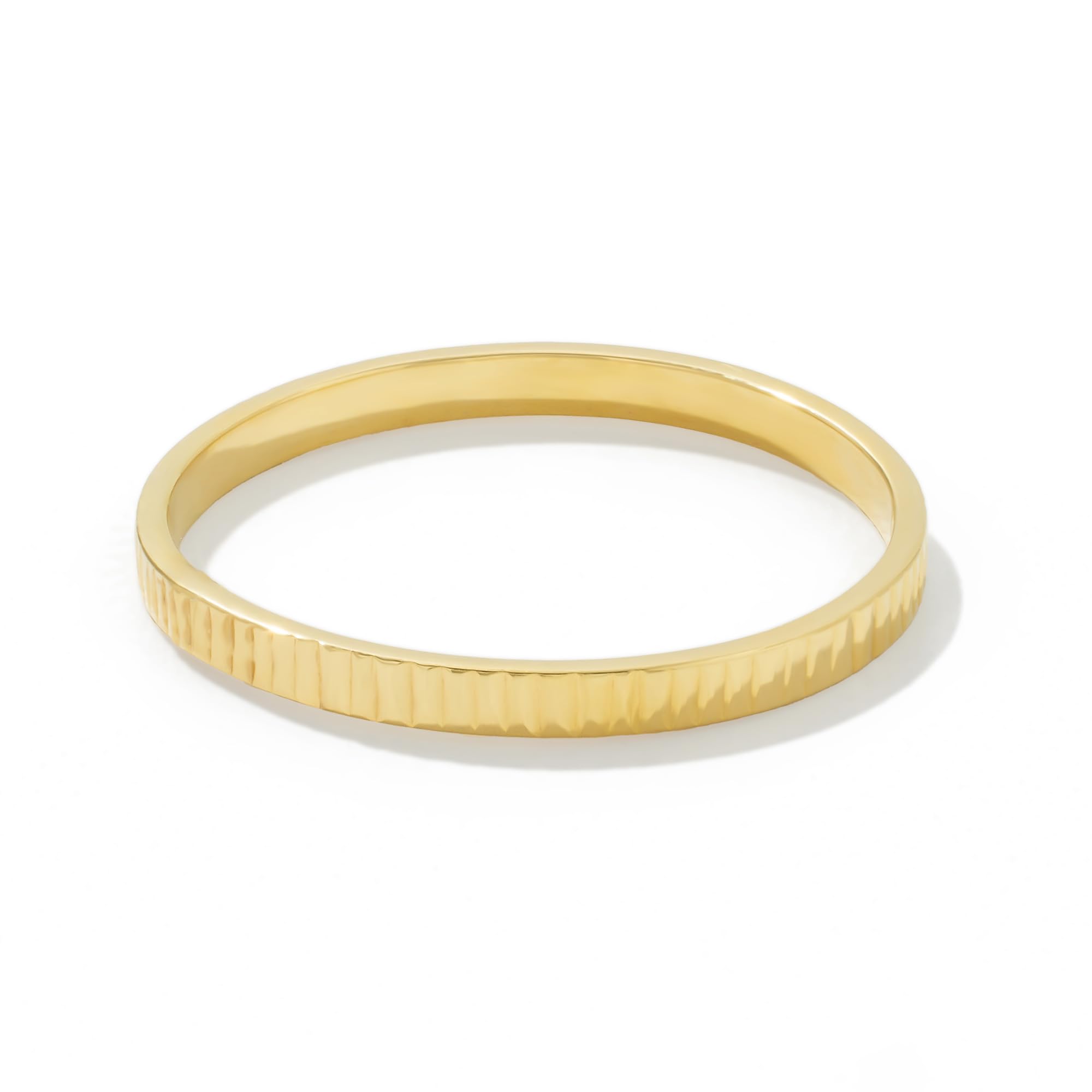 JTV 10K Gold 2 mm Textured Band Ring - Unisex Wedding Band - Elegant, Durable, & Comfortable for Everyday Wear, Anniversary, or Gift