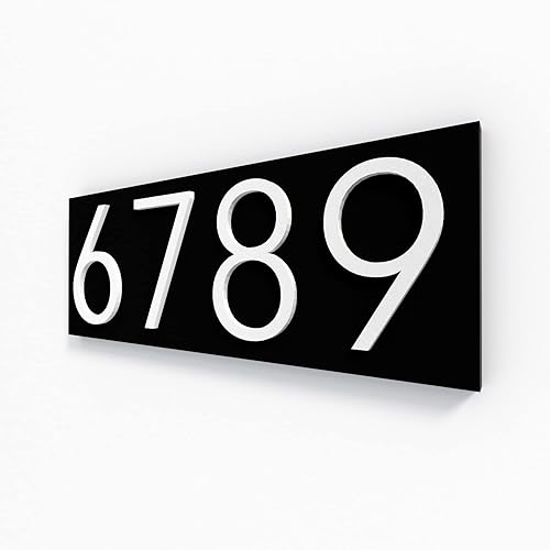 Miniatura 7 de All Metal Modern House Number Plaque for outdoor, Personalized Address Number Plate, Modern Design Home Numbers, 3D Laser Cut Out Number Sign, House