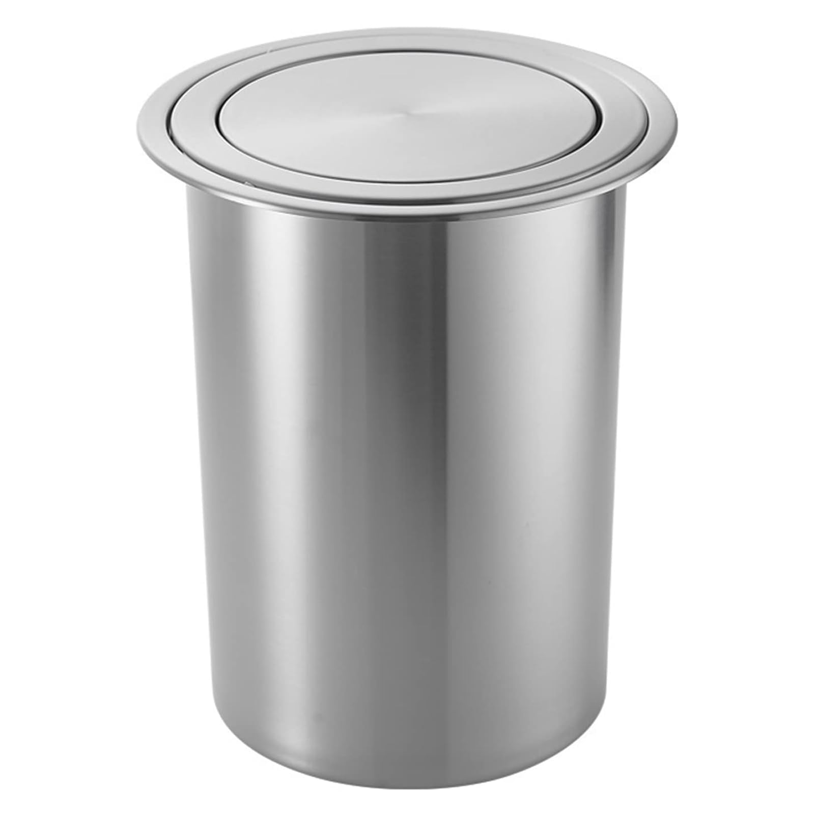 DFGHNBVC Built-In Trash Chute Round Cover, Bench Recessed Waste Chute, Round Stainless Steel Top Lid Trash Bin, Kitchen Hidden Can With Lid Cleaning Bucket,12L C,9L B