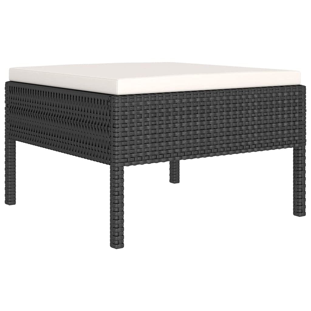 Set sala da giardino con cuscini, in polyrattan nero, set lounge per giardino, terrazza, balcone, numero di articoli 210206