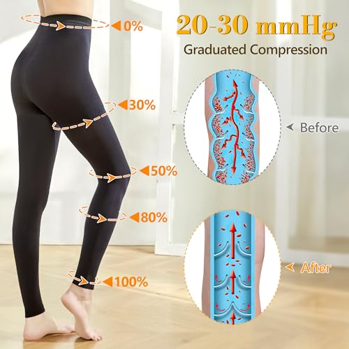 medical compression tights women 20-30 mmhg graduated compression pantyhose men footless compression stockings high waist compression leggings support hose for varicose veins edema dvt