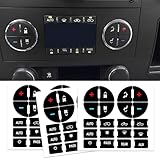 3PCS AC Dash Button Repair Kit, Automotive Dash Gauge Accents, Replacement AC Dash Button Sticker Repair Kit, Car SUV Accessories Automotive Decals for Fixing Ruined Faded A/C Control Buttons (3PCS)