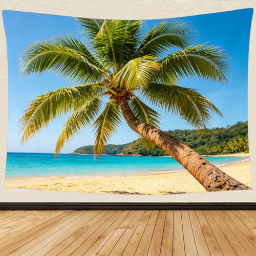 Tapis mural tissu imprimé 3D palmier 250x230 cm pour décoration maison moderne