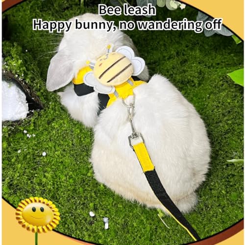 Image of Rabbit Harness and Leash - Adjustable Bunny Harness Escape Proof for Walking Runnig Hiking Camping Outdoor,Cute Small Animal Harness Leash Set (Large)