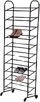 Sapateira Vertical com Rodinhas, 30 Pares de Sapatos, 166 cm x 56 cm, Estrutura Metálica Preta
