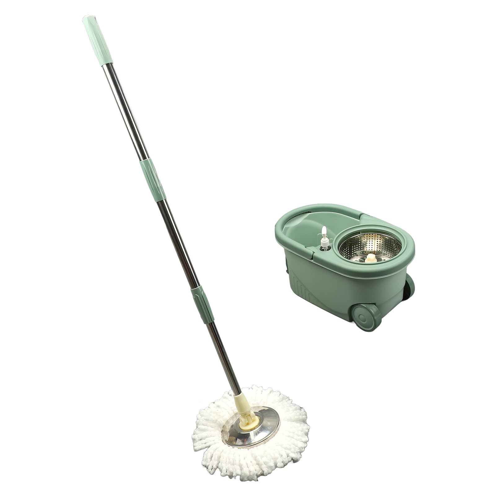 Generic de Cubo de Fregona Giratoria para Limpieza de Suelos sin Esfuerzo en el Hogar y la Oficina - Cabezales de Fregona Reutilizables Lavables - Limpieza Profunda para Madera Dura y Azulejos